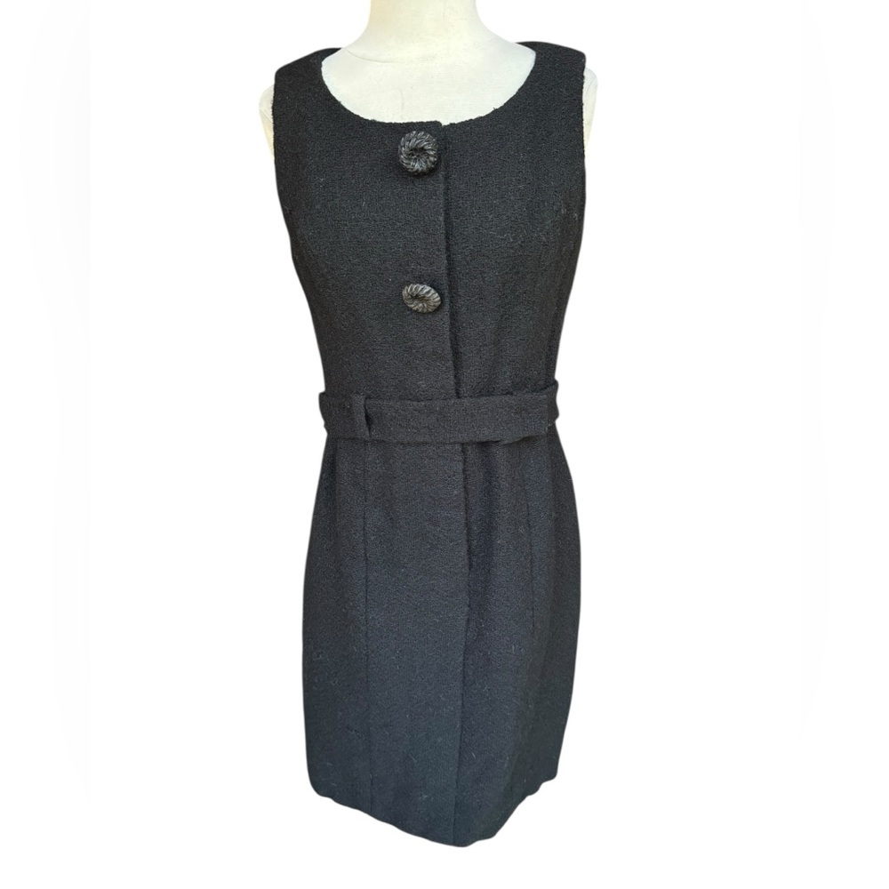 1960s High End Designer James Galanos 2-Piece Lined Wool Tweed Crop Blazer/Dress